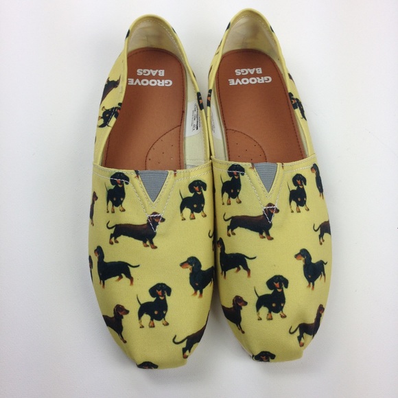 groove bags Shoes - Groove Bags Dachshund Slip On Shoes Yellow Unisex